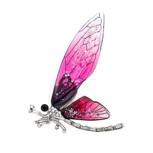 Cross-border European and American insects retro oil-dropping dragonfly corsage high-end rhinestone bee brooch pin crystal brooch