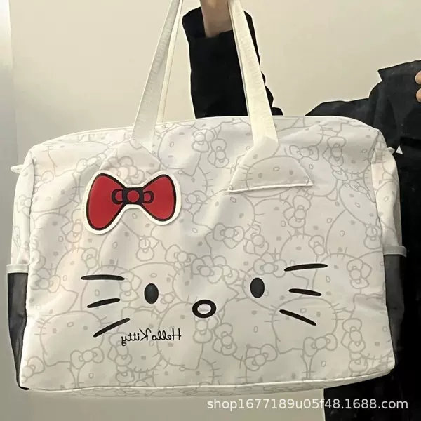 Hellokitty Travel Bag Cartoon Cute Suitcase Shoulder Carry Gym Bag Travel Bag Large Capacity Crossbody Bag