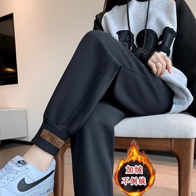 K63 벨벳 블랙 팬츠 솔리드 컬러