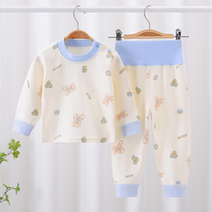 2024 New Baby Trousers and Leggings High-Waisted Belly Protection Cotton Infant Clothes Cold Protection Children's Innerwear Set Autumn