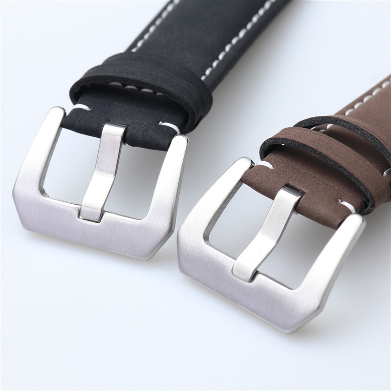 Correa de reloj de cuero esmerilado de desmontaje rápido directo de fábrica con hebilla original para hombre de línea gruesa retro de alta gama