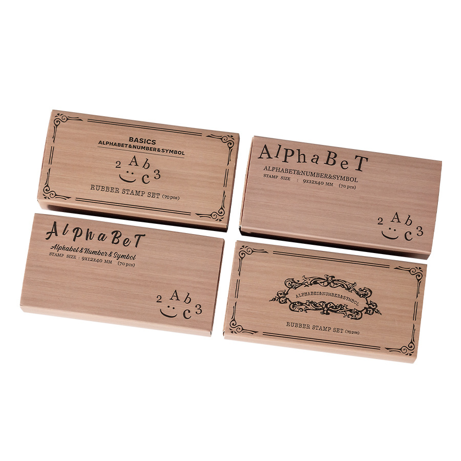 Diez sellos de madera 70 sellos de madera retrógrada caja de sellado transfronterizo letras y minúsculas signos alfanuméricos sello
