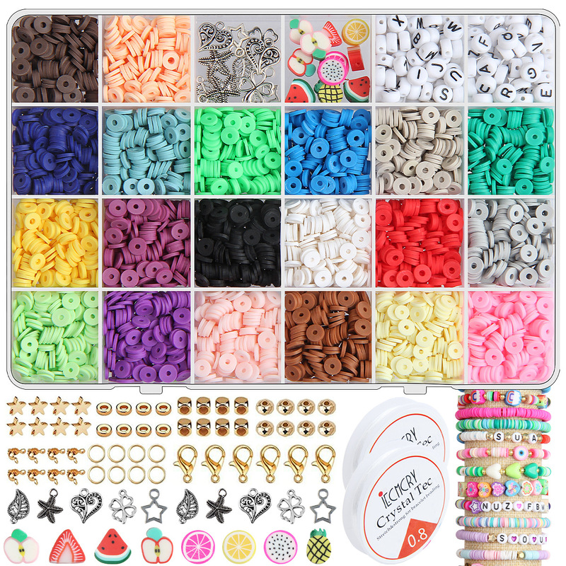 Cross-border 6mm soft pottery beads soft pottery color discs Bohemian style jewelry DIY beaded accessories suit Cross-border 6mm soft pottery beads soft pottery color discs Bohemian style jewelry DIY beaded accessories suit