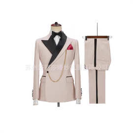亚马逊速卖通一件代发男士西装两件套宴会礼服套装派对礼服伴郎款
