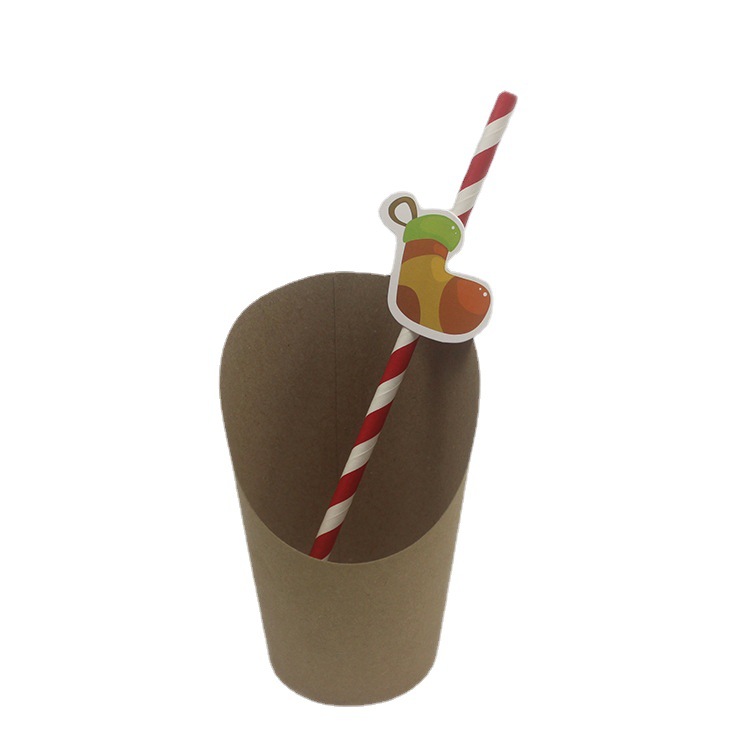 Desechables fiesta creativa paja Navidad vestir accesorios postre Mesa pastel tarjeta decoración bebida papel paja
