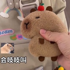 卡皮巴拉挂件创意背包情侣款毛绒挂饰包包钥匙扣挂件玩偶生日礼物