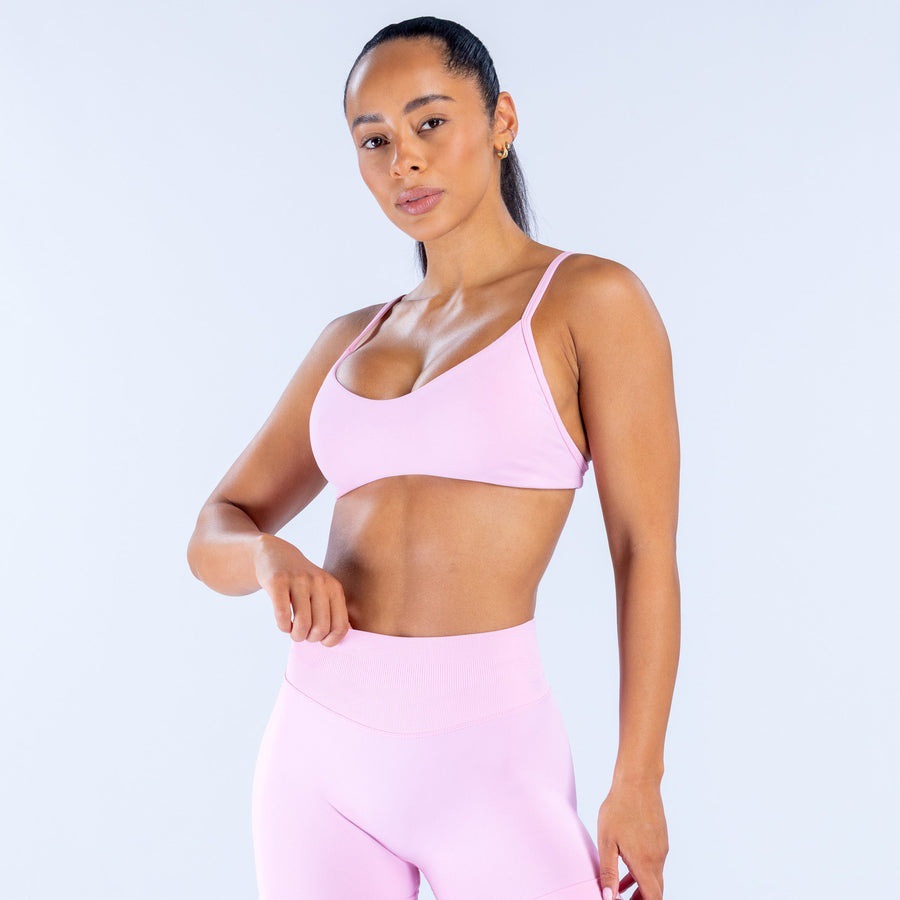 Pengyu Matte Nylon Round Neck Straight Shoulder Strap Fitness Bra Seamless Yoga Sports Bra B0812