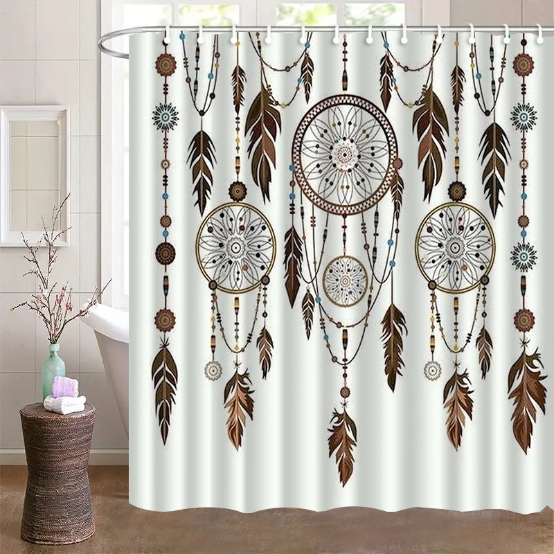 Waterproof and Mildew-Proof Thickened Shower Curtain Set, Bathroom No-Drill Partition Curtain, Door Curtain, Window Hanging Curtain, Cross-Border