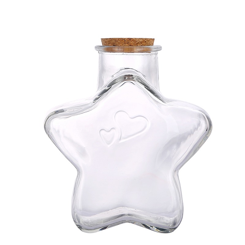Botella de vidrio de deseo botella de almacenamiento botella de arco iris botella vacía estrella de la suerte origami estrella de luz nocturna estrella de la colección de pentacos image 6