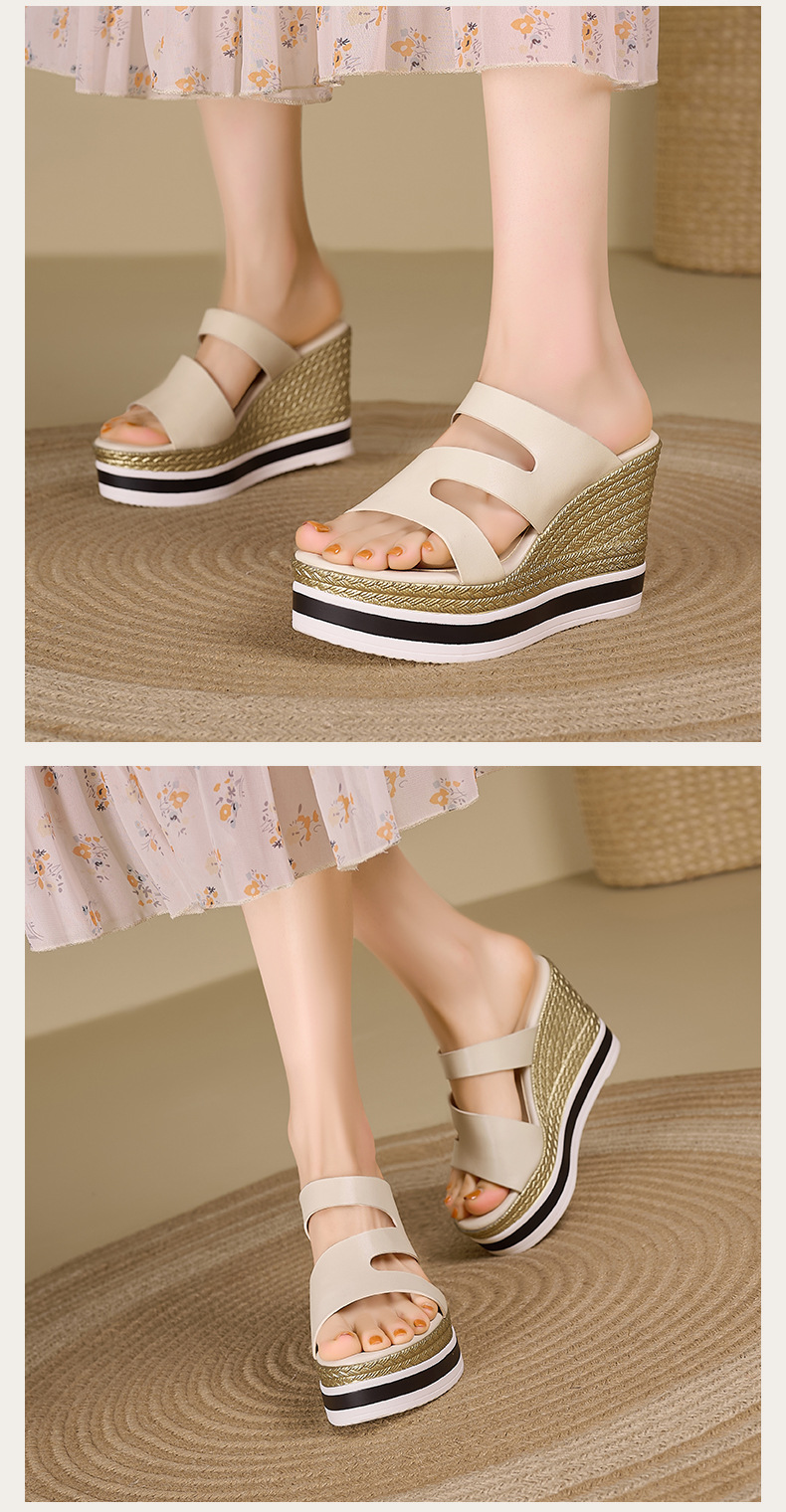 Sandal cao gót nữ hở mũi đế xuồng 10 cm — đen chi tiết 12