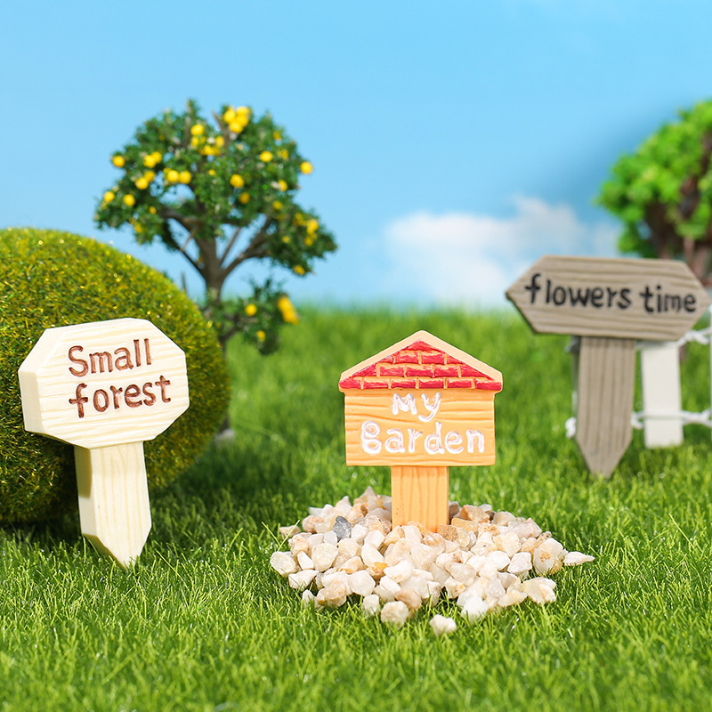 Moss micro landscape jewelry Forest Garden indicator sign doll DIY assembly ornaments
