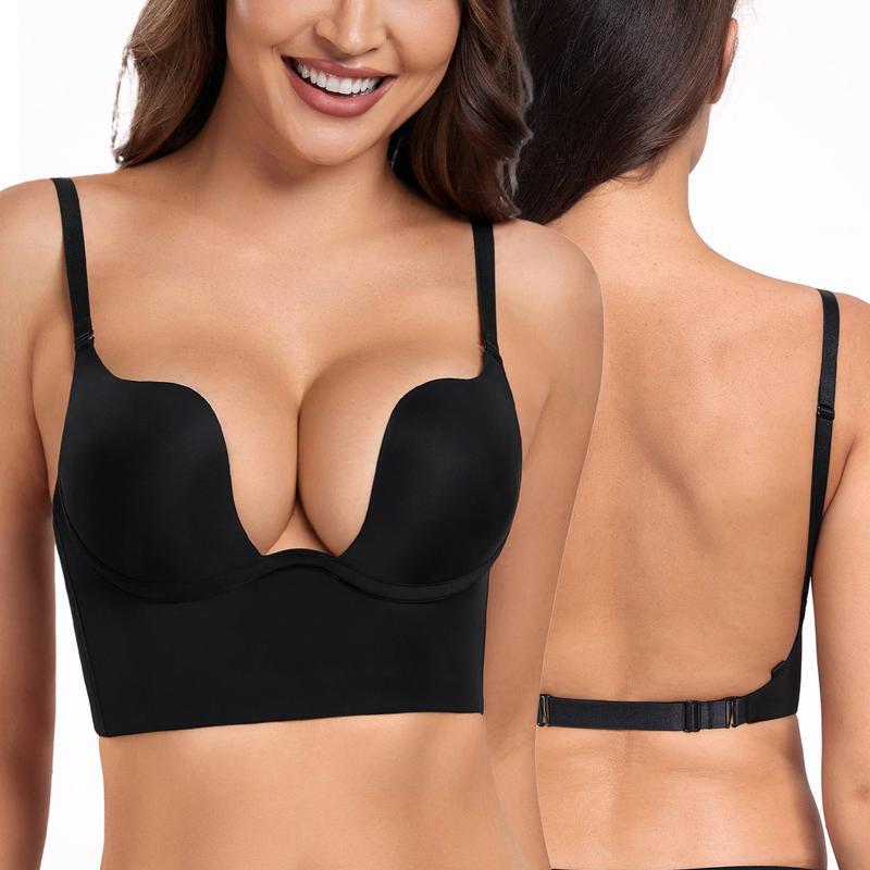 Women's Deep Plunge Padding Push up Bra Backs Multiway