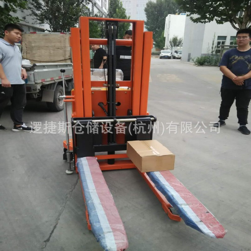 半电动堆高车步行式液压升降机堆垛机小型托盘搬运铲车叉车
