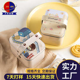 厂家定制铁盒 方形巧克力糖果圣诞伴手礼手提马口铁铁盒 免费拿样