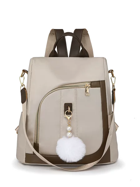 Backpack Women's 2025 New Casual Contrast Color Commuting Casual Backpack Large Capacity Anti-Theft Women's Backpack