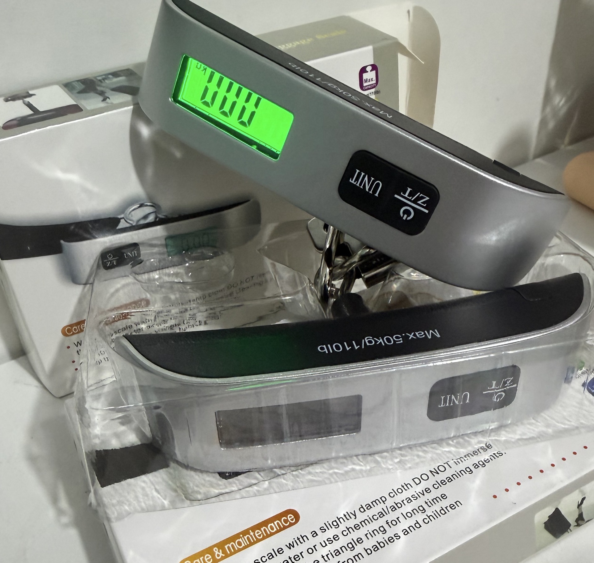 Sınır Ötesi El Tipi Tartı Askı Elektronik Tartı 50KG Taşınabilir Bagaj Tartısı Ev Kullanımı El Tipi Ağırlık Tartısı Kalın Saplı El Tipi Tartı