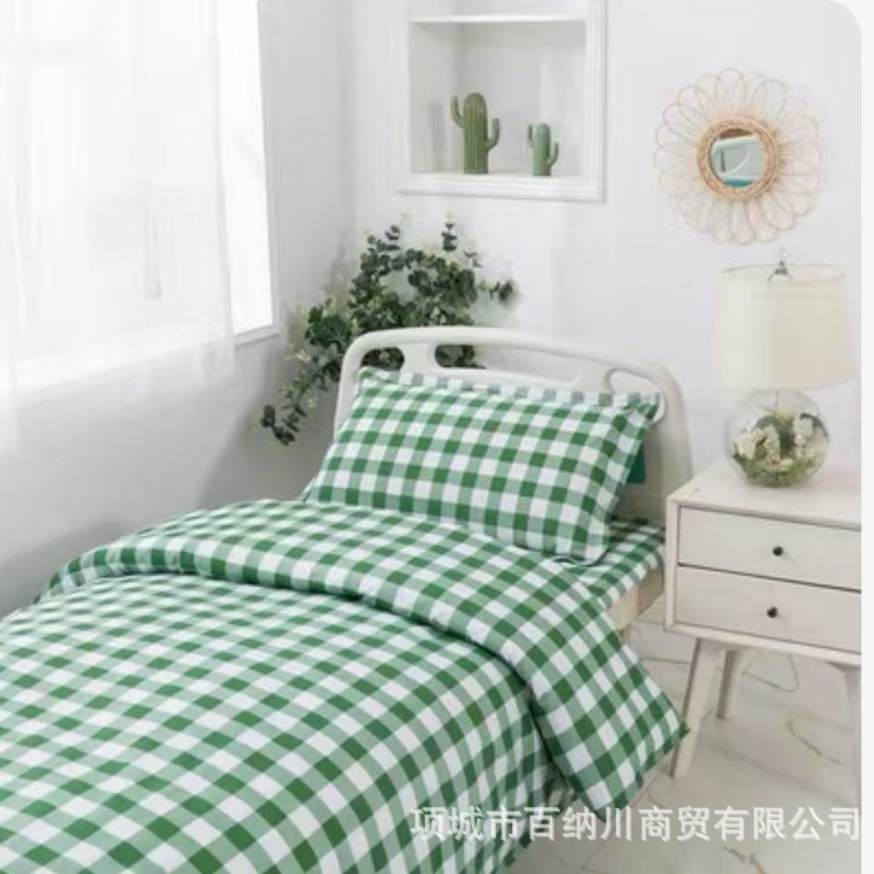 녹색과 흰색 두꺼운 폴리 에스테르 코튼