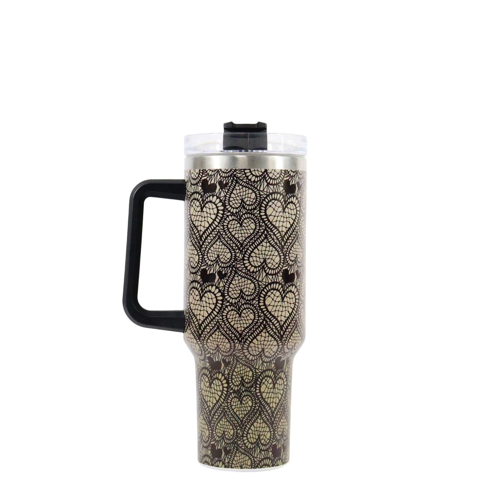 Pastoral Double Heart Flower Stainless Steel Water Bottles 1 Piece display picture 12