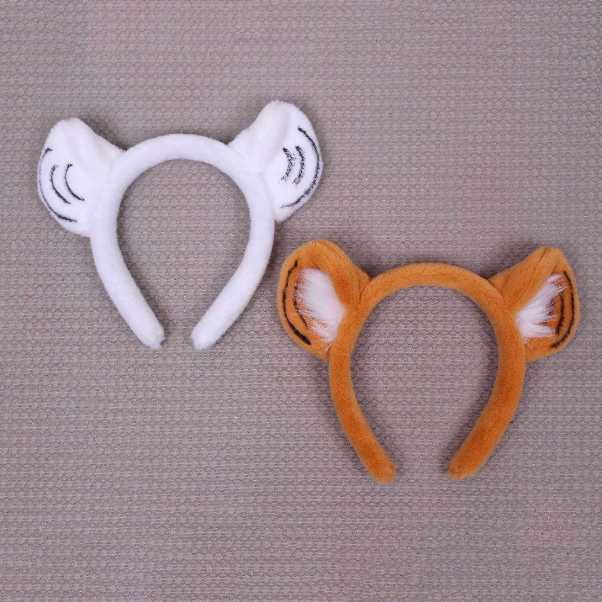 韩版可爱卡通老虎耳朵发箍毛绒头箍洗脸发卡动物园游乐园白虎头饰