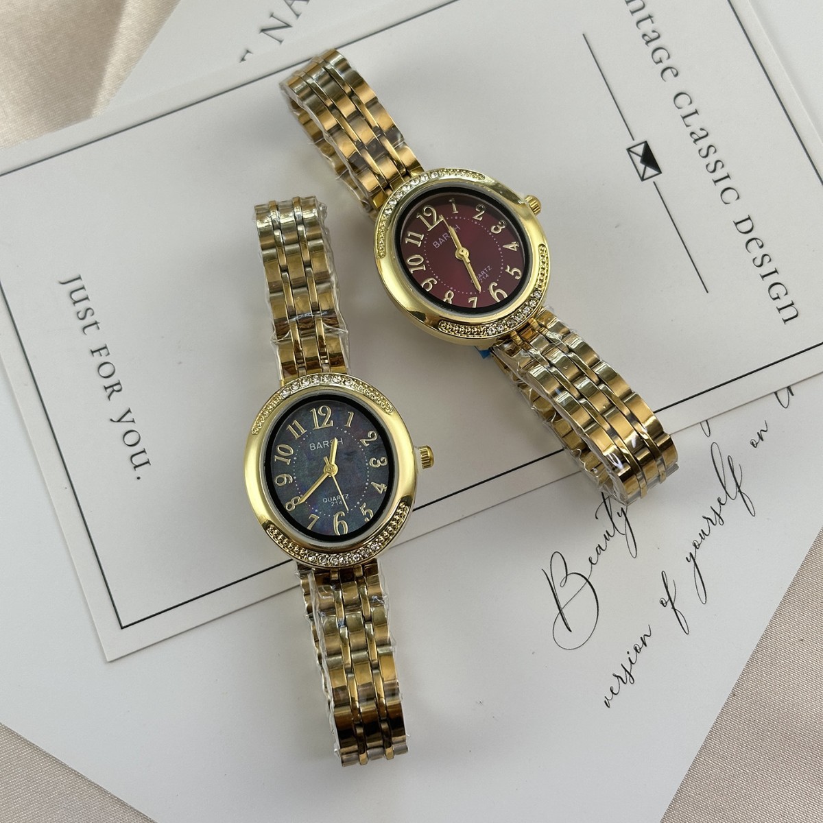 Watch Wholesale Second-Hand Small Gold Diamond Ladies Retro Quartz Watch Temperament Niche High-End Disc Diamond Ladies Watch