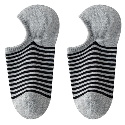 Boat socks for women spring and summer thin classic cotton socks retro shallow striped autumn invisible socks with non-slip heel and non-falling heel