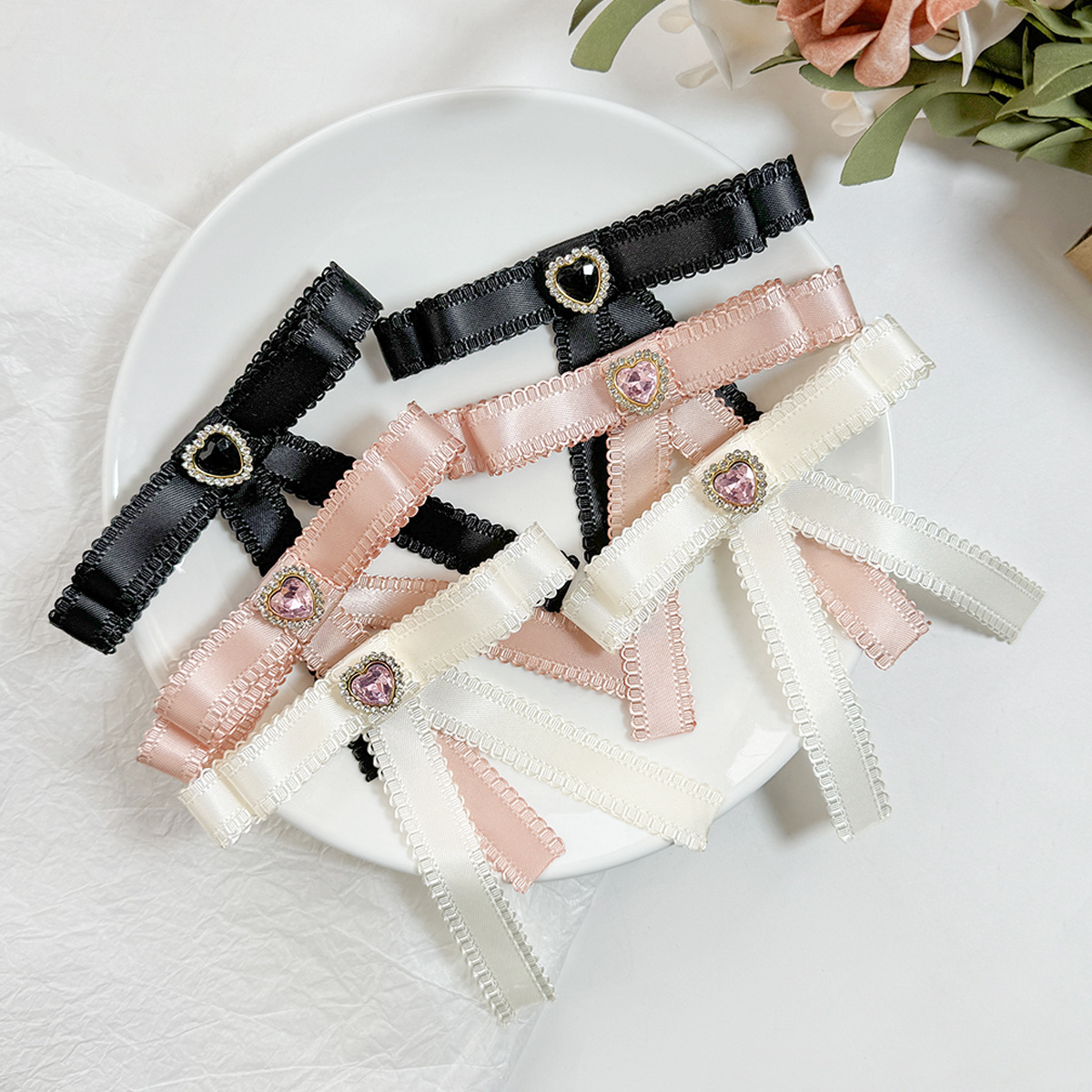 1 Pair Quantity Women's Sweet Bow Knot Cloth Hair Clip