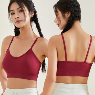 Cross-border plus size One-piece Sling Back Underwear Gather-up Shockproof Sports Bra Fitness Yoga Para Breast Bra