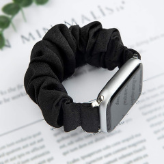 適用appleiwatch錶帶78/SE代新款女醋酸布跨境大腸發圈蘋果手錶帶