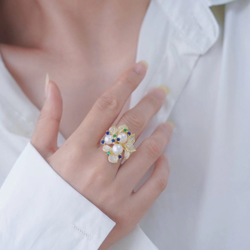 DIY 진주 부속품 S 반지 빈 토도 구슬 반지 실버 보석 7-8MM 둥근 구슬 10386