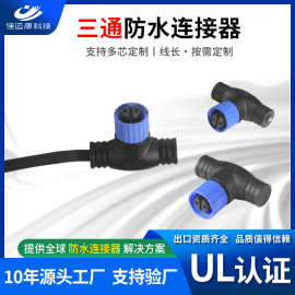 支持定制T型防水插头IP68级航空大电流电缆户外养殖连接线束加工
