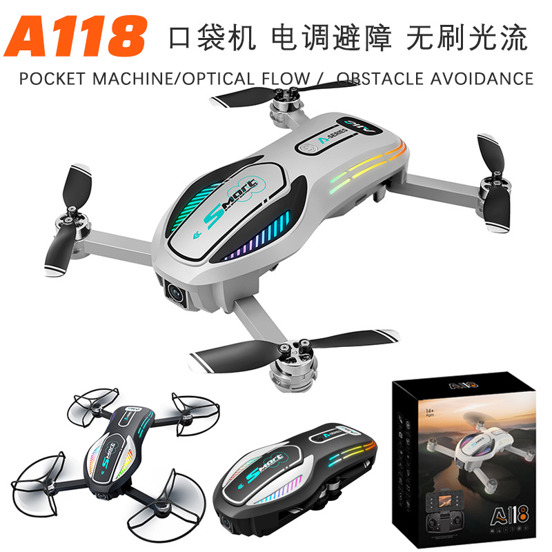 Cross-Border New Product A118 Drone with Screen, Brushless with Protective Cover, Aerial Photography Quadcopter, Remote Control Aircraft, Foreign Trade