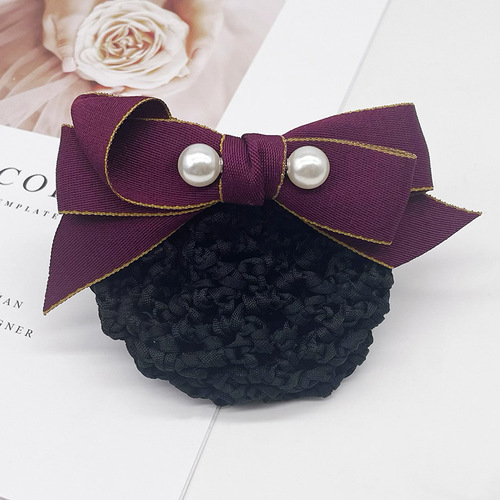 Professional hair net with double pearl cotton straps, hair clips, bank nurse headwear, flight attendant hair accessories, mobile hair styling tray
