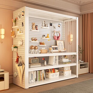 Side Hole Board Accessories Storage Rack Shelf Storage Cabinet Bookcase Hole Board Storage Rack Multi-Layer Sundry Storage Rack