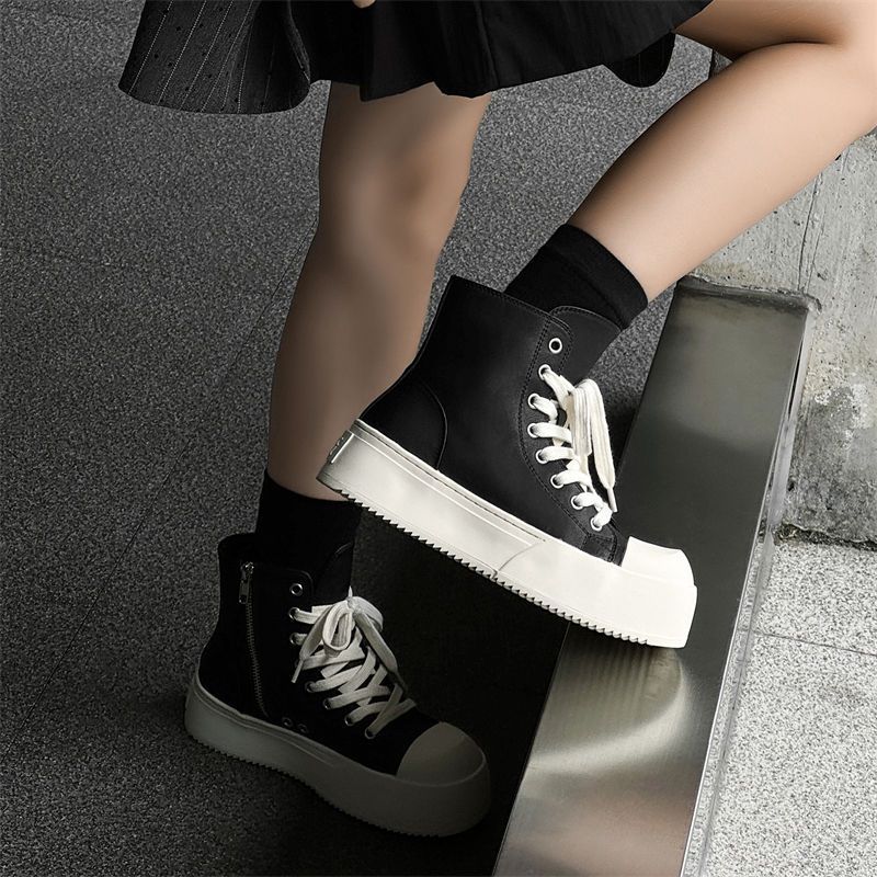 德比马丁靴情侣高帮板鞋学院风休闲鞋英伦风厚底贝壳潮款男女增高