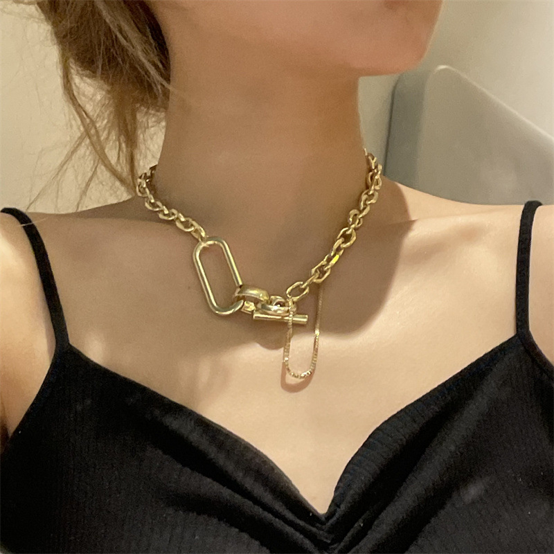 fashion thick chain geometric necklace bracelet wholesalepicture1