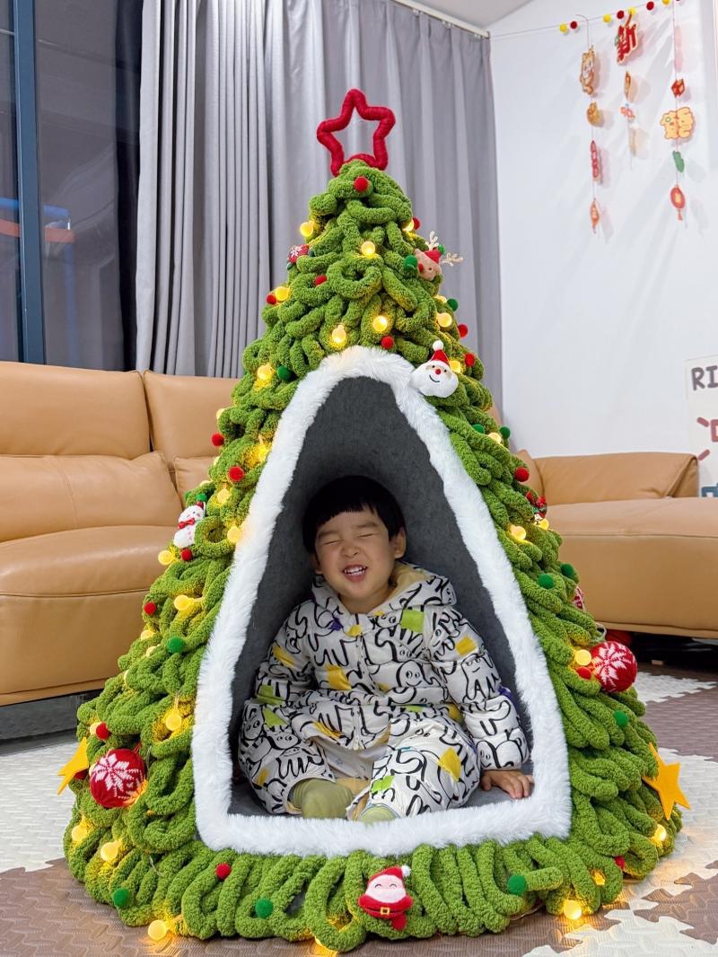 圣诞小屋 毛线圣诞树装饰品diy编制材料包 手工diy家用圣诞树洞