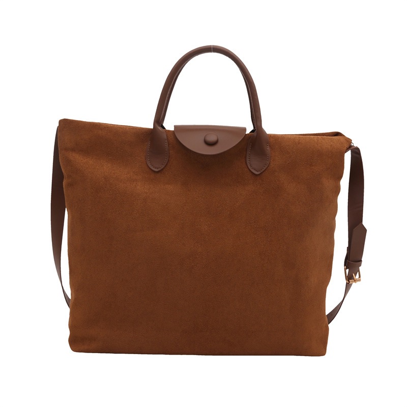 Bolsa de mano de peluche de gamuz para mujeres 2024 nuevo otoño y invierno mirad retro bolso de hombro de gran capacidad tote