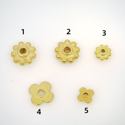 G18K黄金隔珠 项链、手链散珠古法金饰品配件AU750垫片花朵隔片|ms