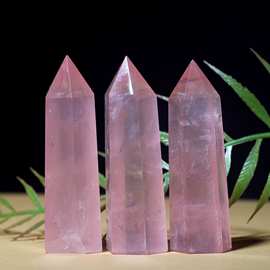 厂家水晶柱天然粉水晶原石单尖柱双尖柱摆件家居客厅桌面水晶摆件