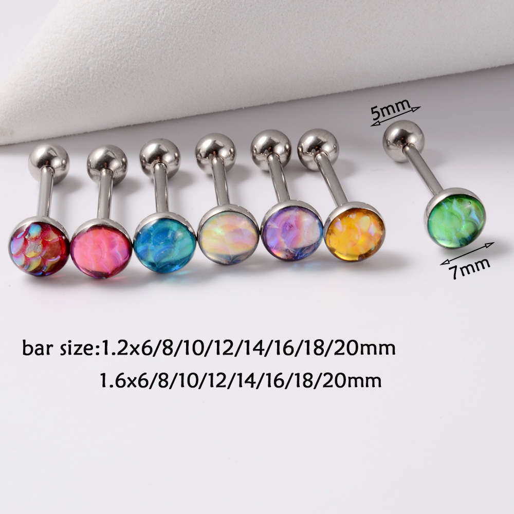 Fashion Round Stainless Steel Polishing Enamel Tongue Nail 1 Piece