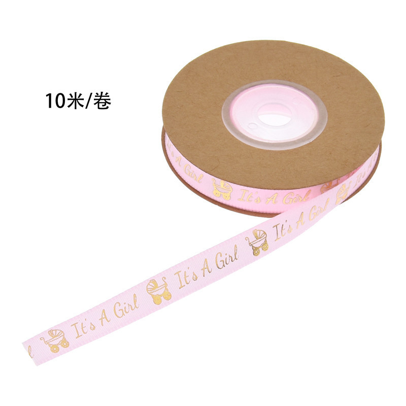 Transfronterizos estampado cochecito coronas pie cinta bebé embalaje de regalo cinta bebé luna llena chica cinta de rosa