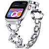适用Apple iwatch se1-7代苹果手表表带 小香风O型链金属满钻腕带|ru