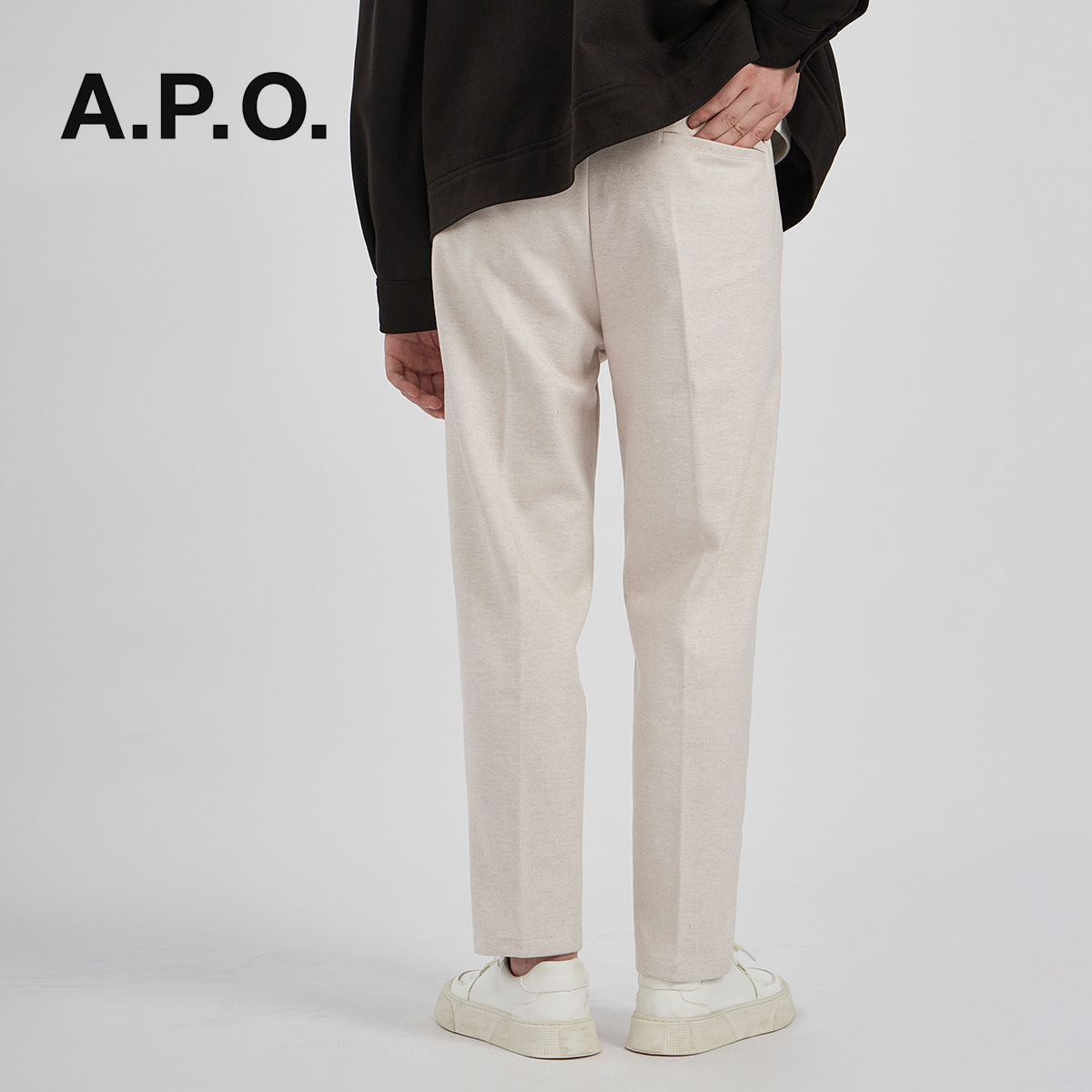 Ropa de hombre APO | pantalones de lana pantalones de pierna recta 2024 invierno nuevo estilo coreano antiarrugas pantalones casuales para hombres