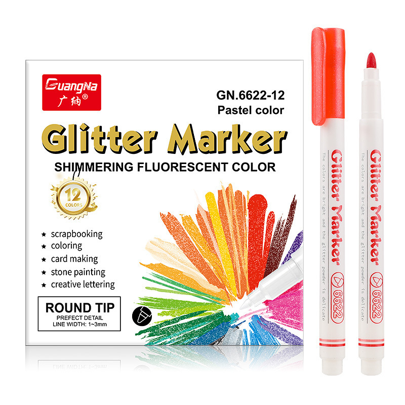 Guangna 6622 Flash 2mm del color caramelo resaltador traje 12 colores DIY diario tarea marcador fluorescente