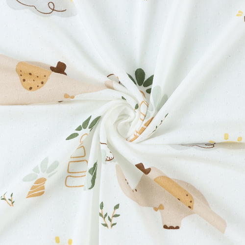 150g bamboo cotton jacquard printed fabric baby summer mosquito-proof onesie bamboo cotton mesh sweat fabric