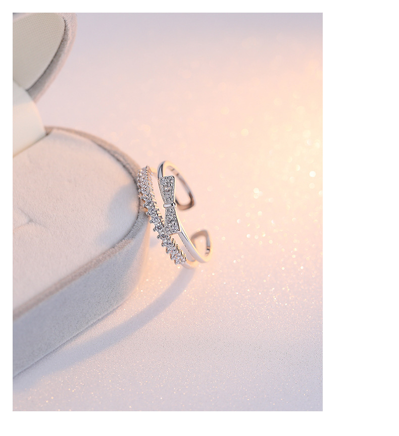 Anello doppio a fiocco per donna stile minimalista moderno_voghion.com