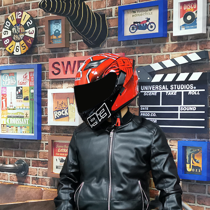 JIEKAI casco de motocicleta casco de exposición de lente doble para hombres y mujeres primavera y verano coche eléctrico semi-cubierta completa motocicleta