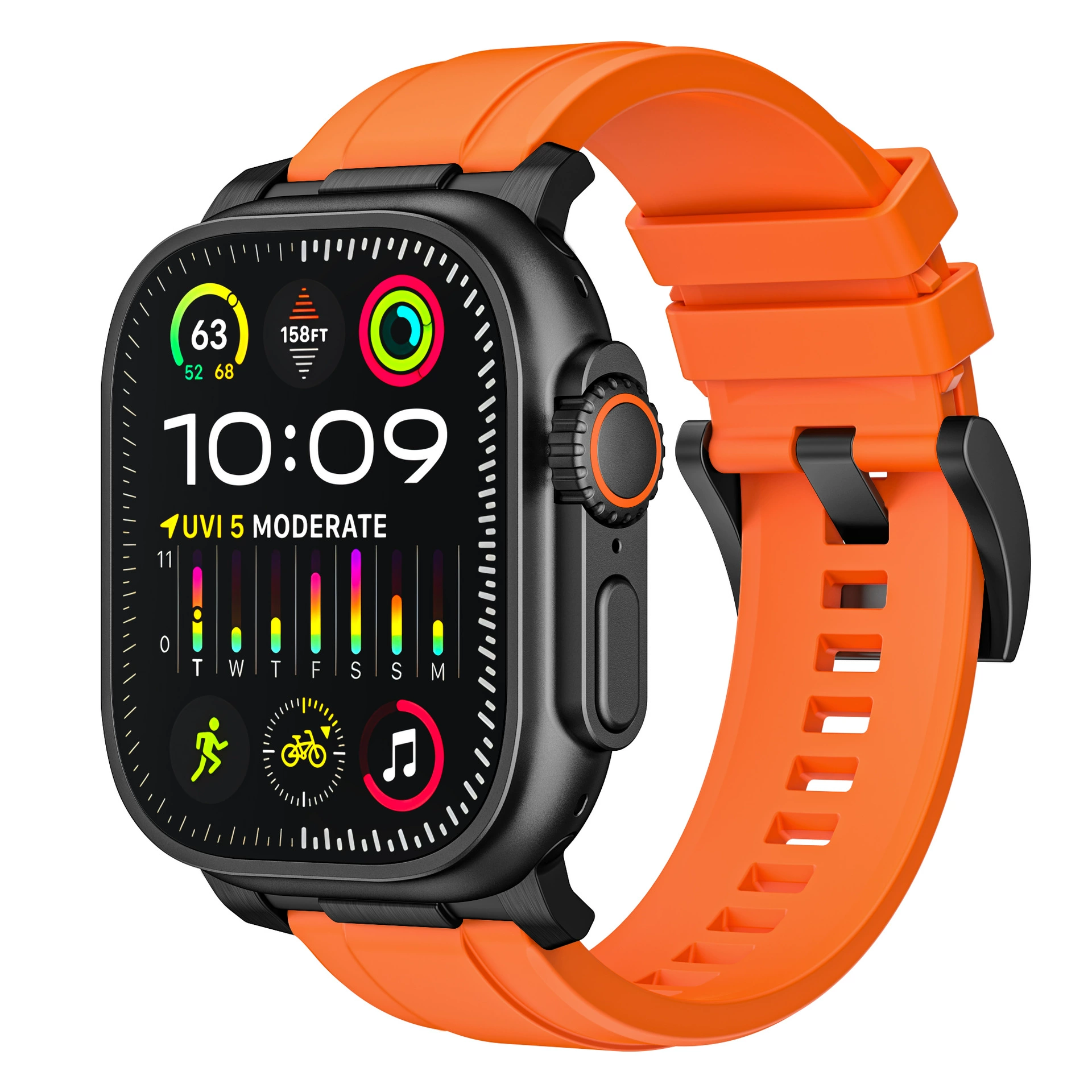 Подходит для Lalis силиконового ремешка Apple, премиум летний iWatch Ultra2/ S1–S9/SE