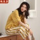 Pajamas women's summer pure cotton sweet polka dot short-sleeved cropped pants casual loose thin suit outer wear simple home wear