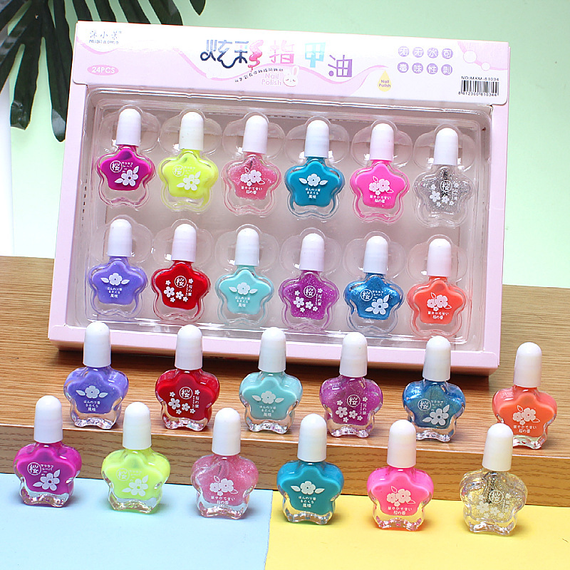 Factory Direct Sales Cartoon Water-Based Nail Polish Peelable Water-Based Manicure Set Peelable Set Birthday Gift